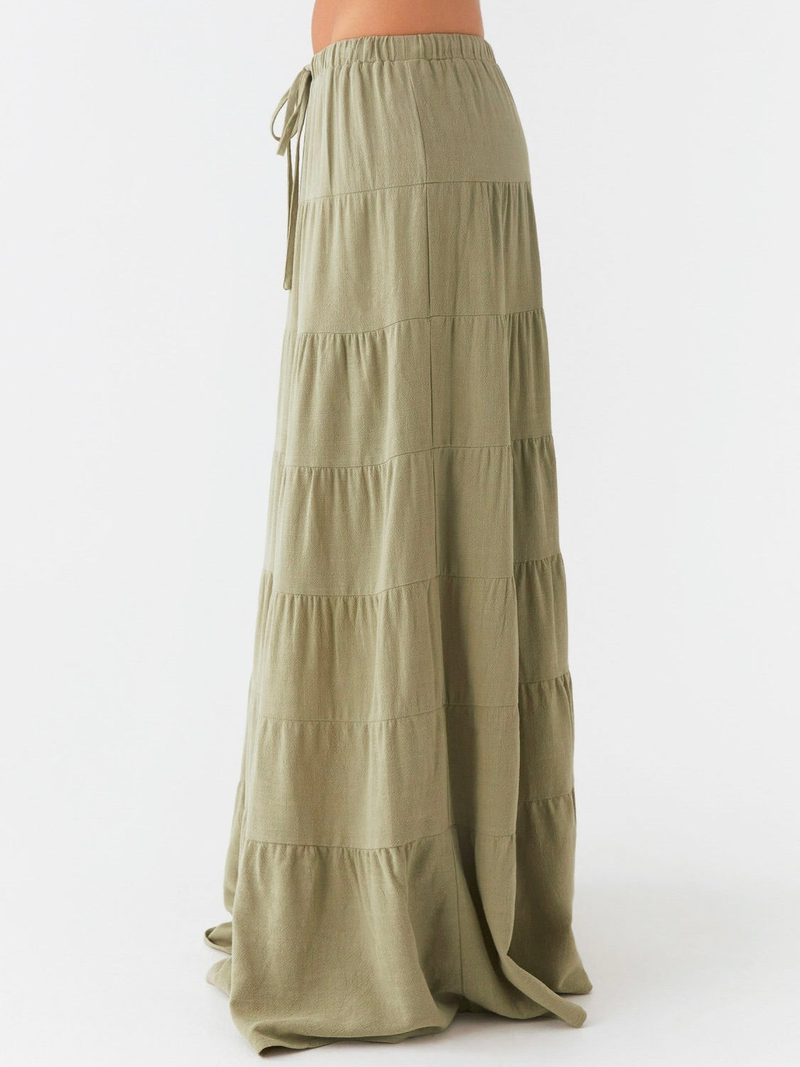 Mariella Linen Maxi Skirt - Sage