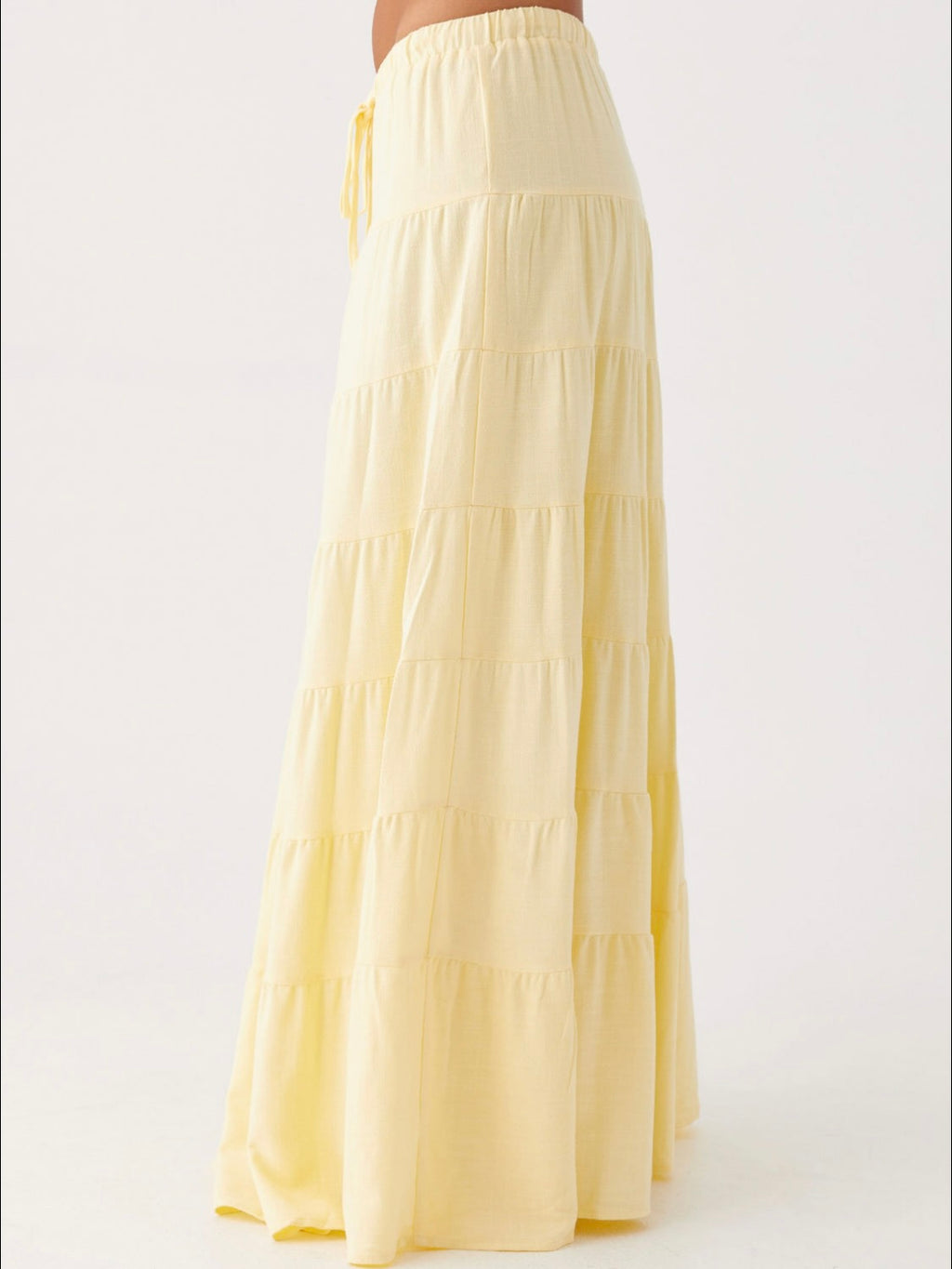 Mariella Linen Maxi Skirt - Yellow
