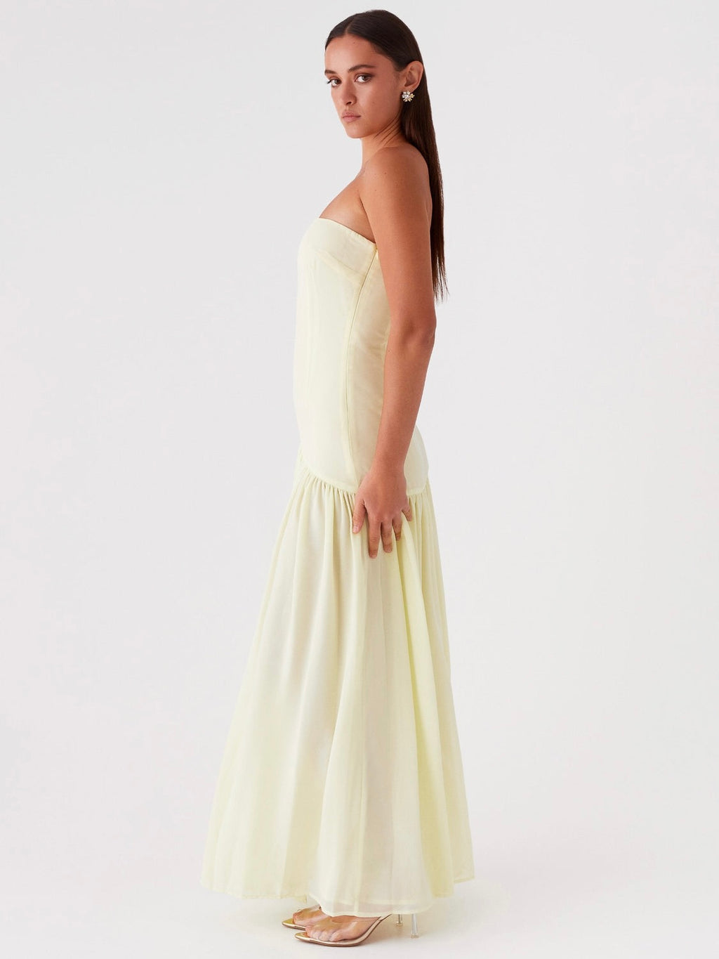 Eden Strapless Maxi Dress - Yellow