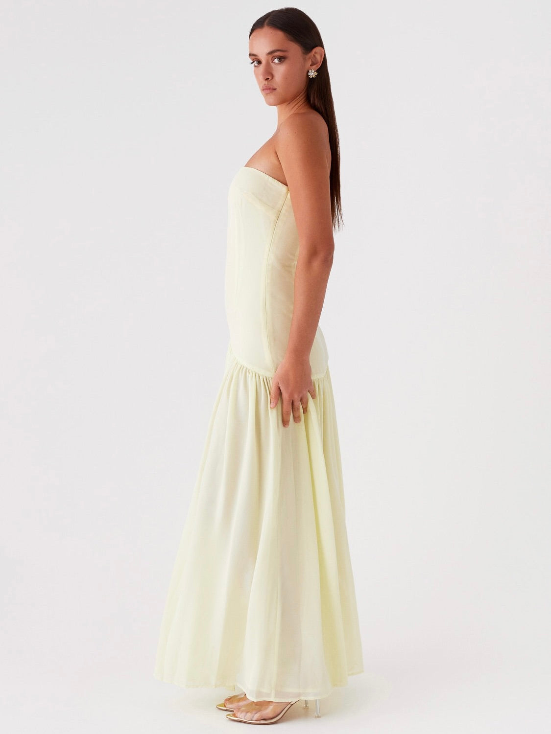 Eden Strapless Maxi Dress - Yellow