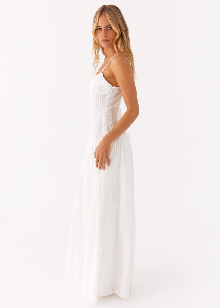 Jacinda Drop Waist Maxi Dress - Cream