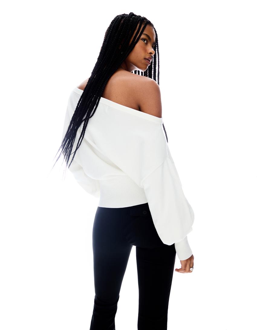 Aurelia Asymmetric sweater - White