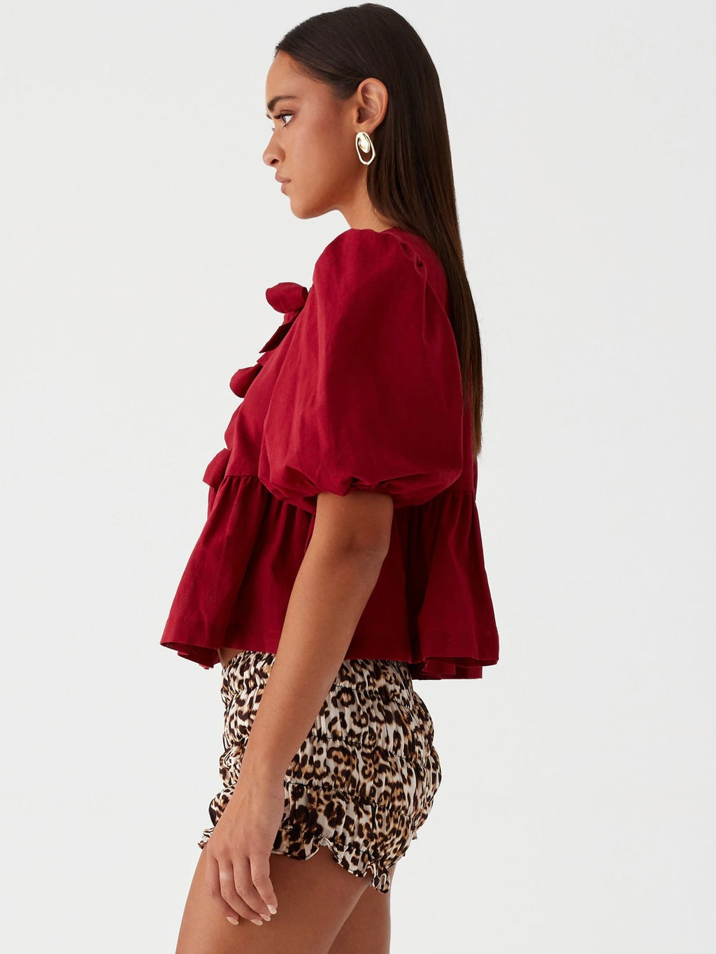 Western Wind Tie Top - Maroon