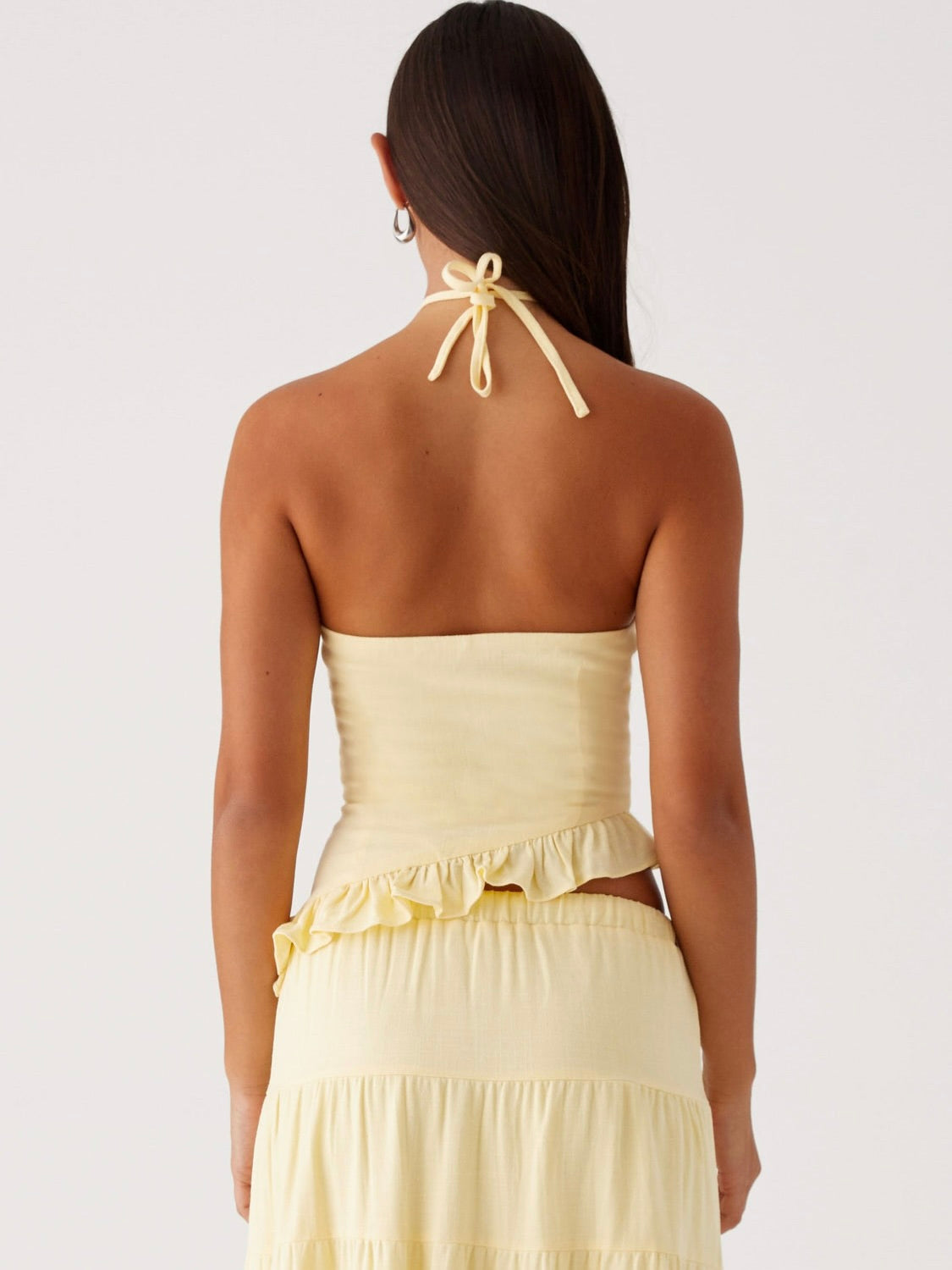 Mariella Linen Top - Yellow