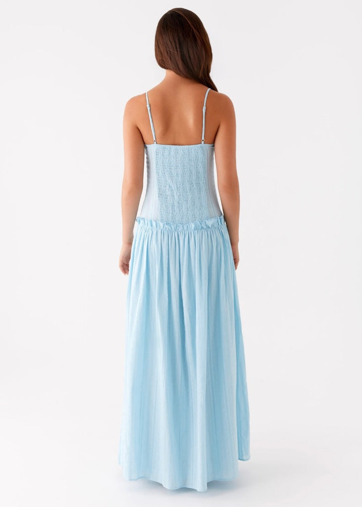 Jacinda Drop Waist Maxi Dress - Blue