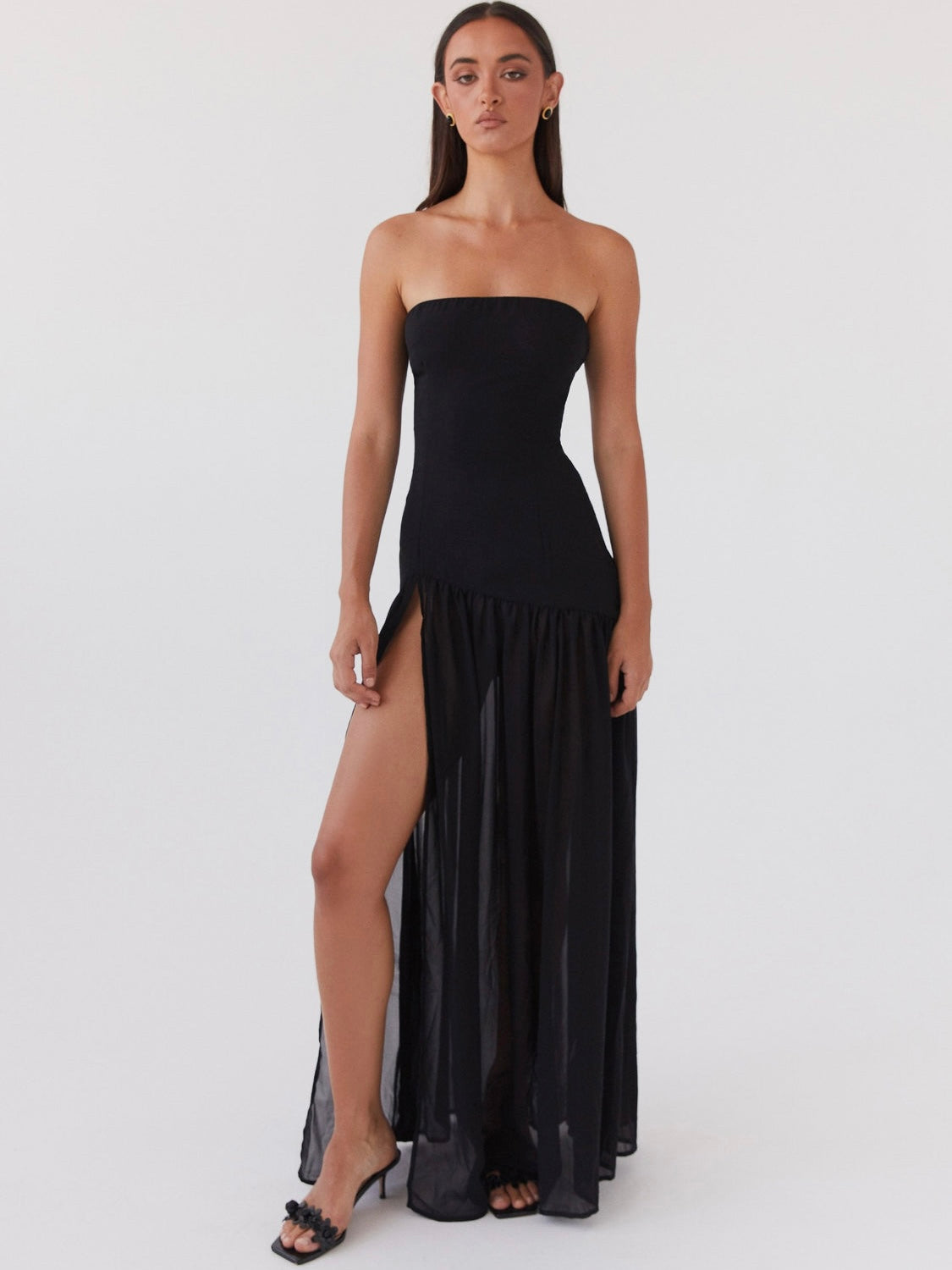 Eden Strapless Maxi Dress - Black