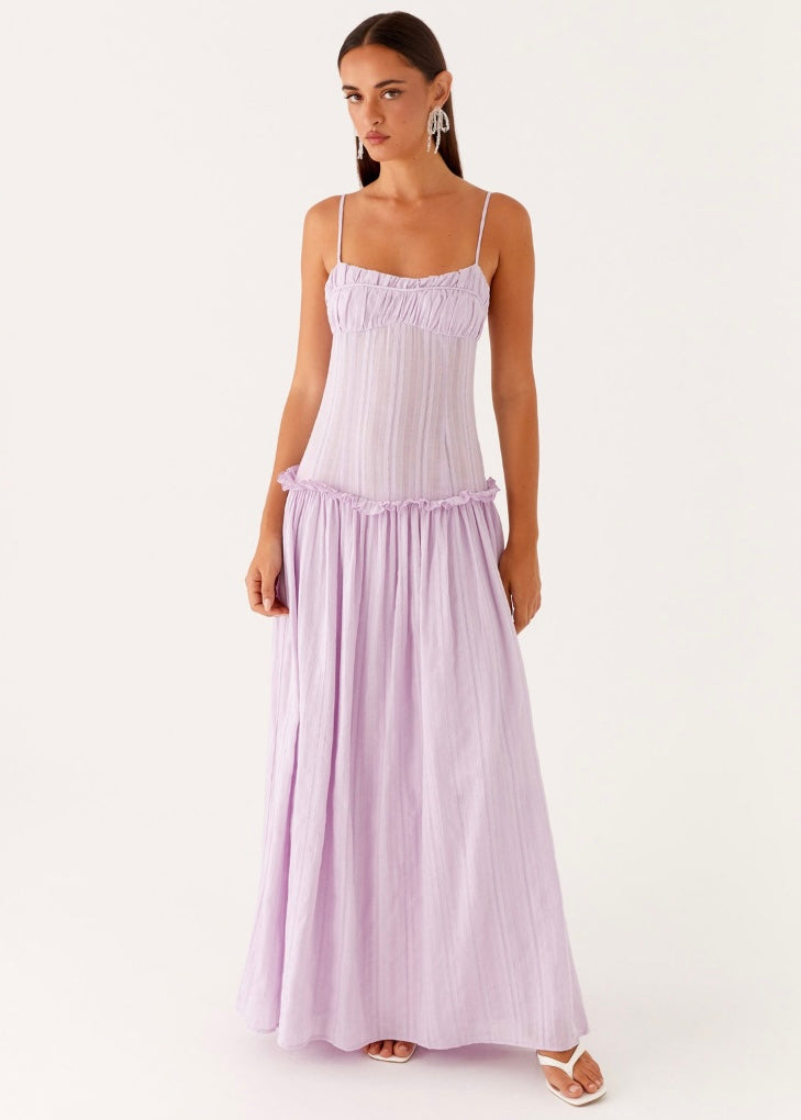 Jacinda Drop Waist Maxi Dress - Lavender