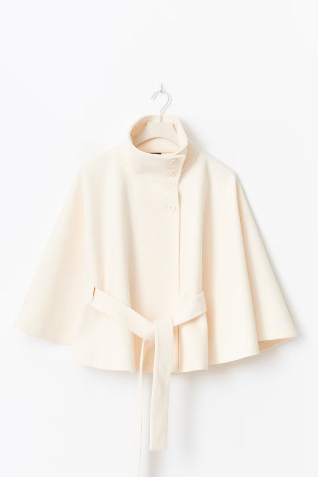 Lienna Belt Cape Jacket - White