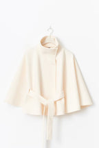 Lienna Belt Cape Jacket - White