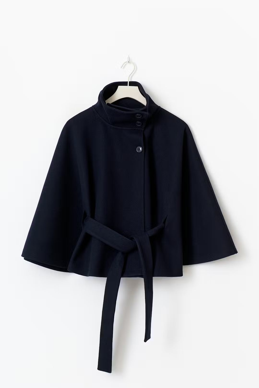 Lienna Belt Cape Jacket - Navy