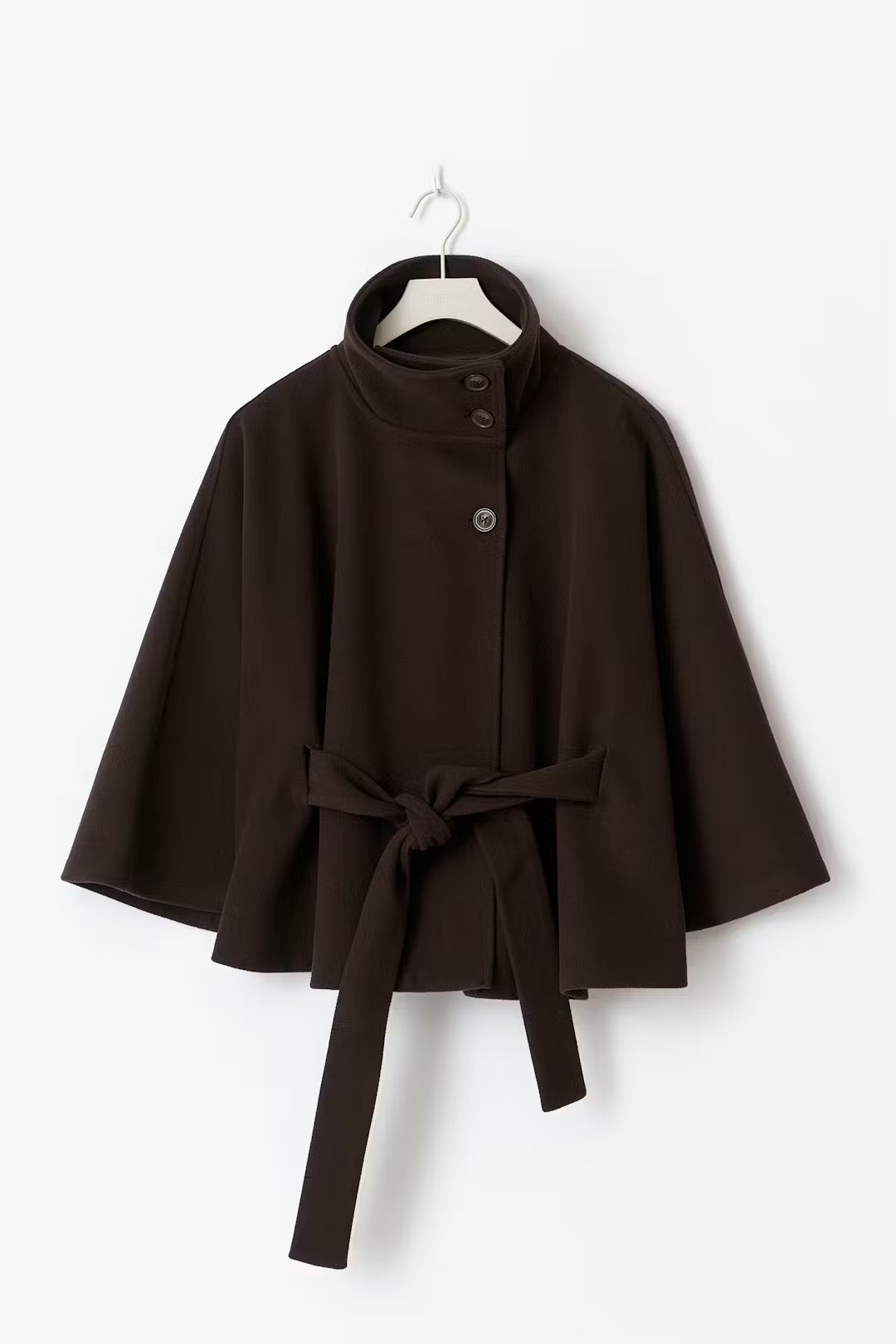 Lienna Belt Cape Jacket - Brown