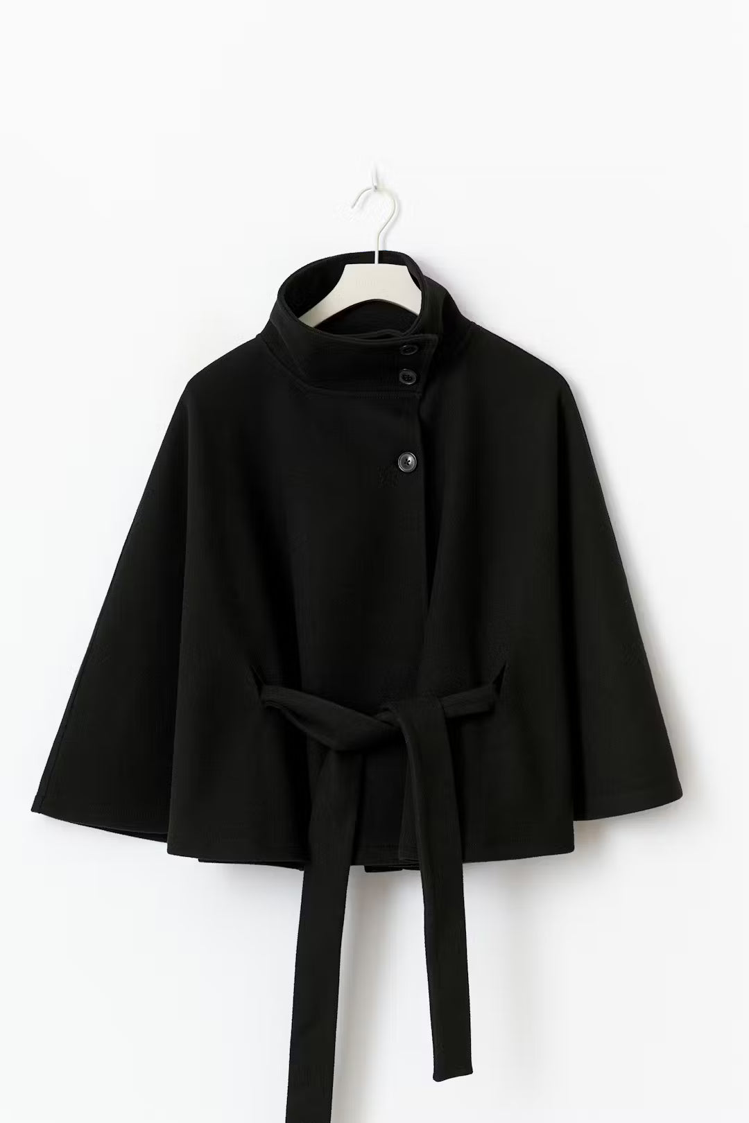 Lienna Belt Cape Jacket - Black