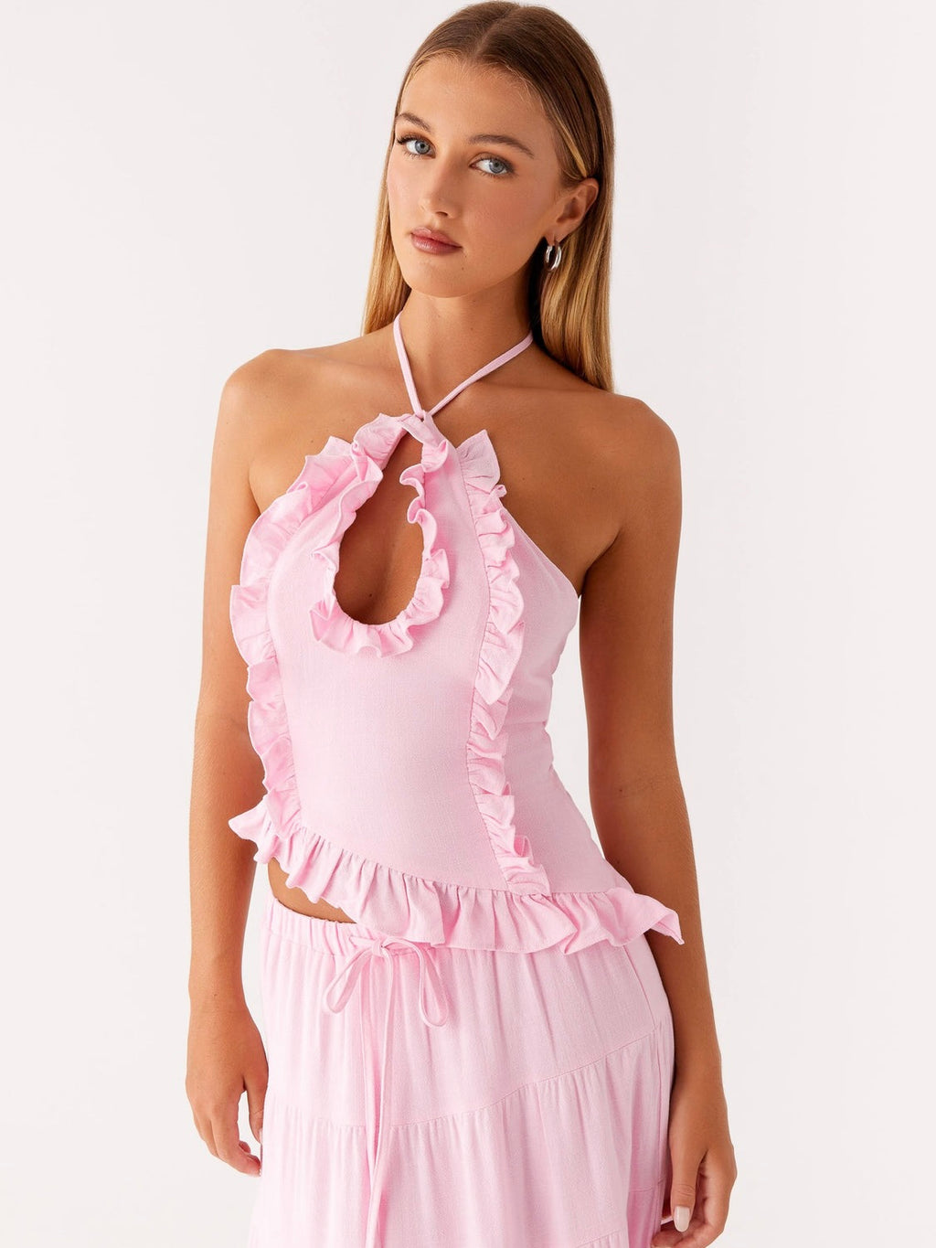 Mariella Linen Top - Pink