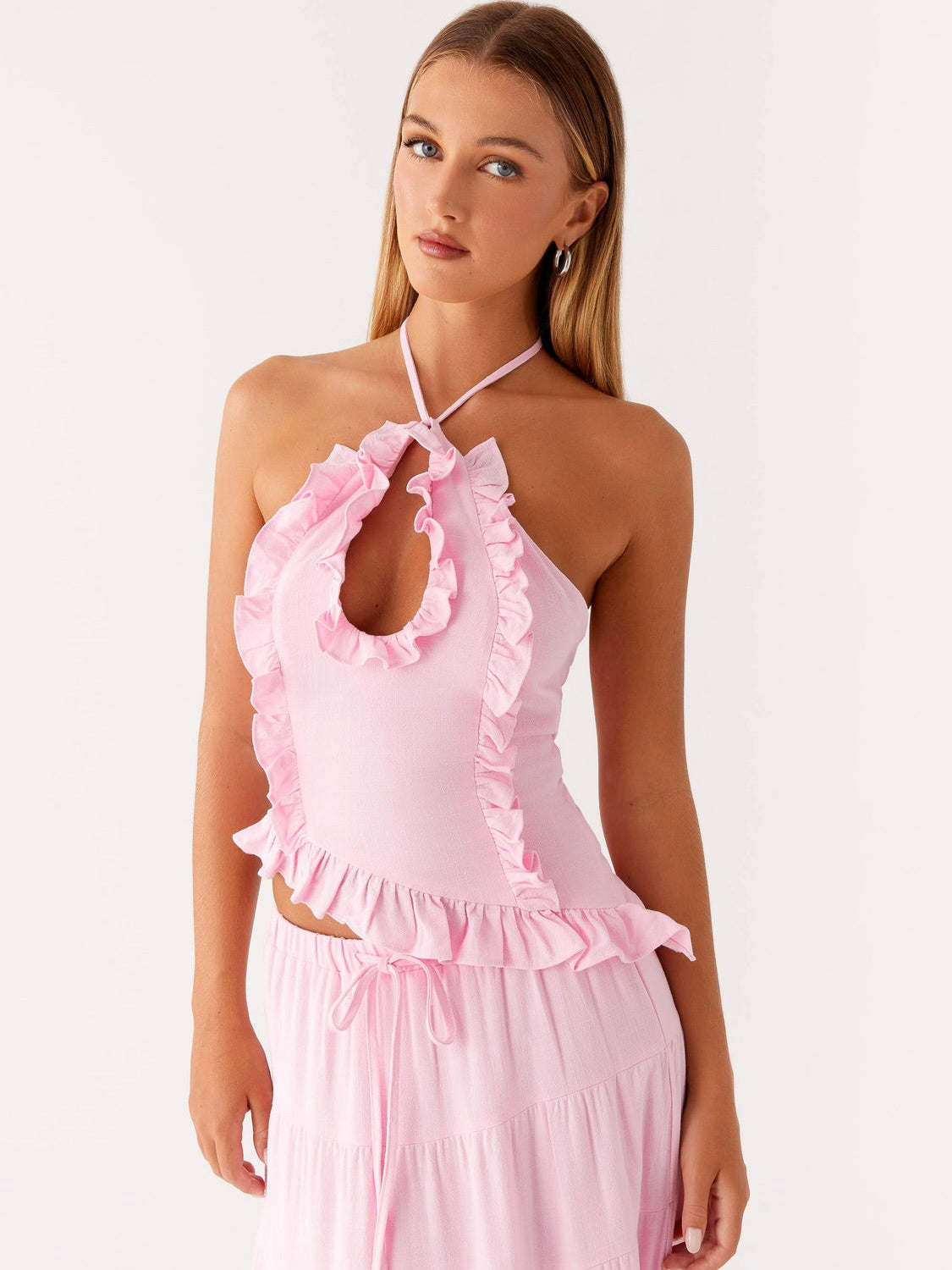 Mariella Linen Top - Pink