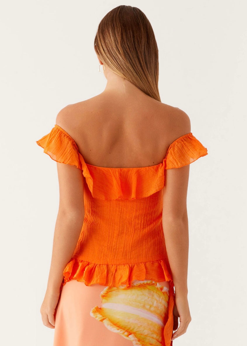 Dylan Off Shoulder Top - Orange