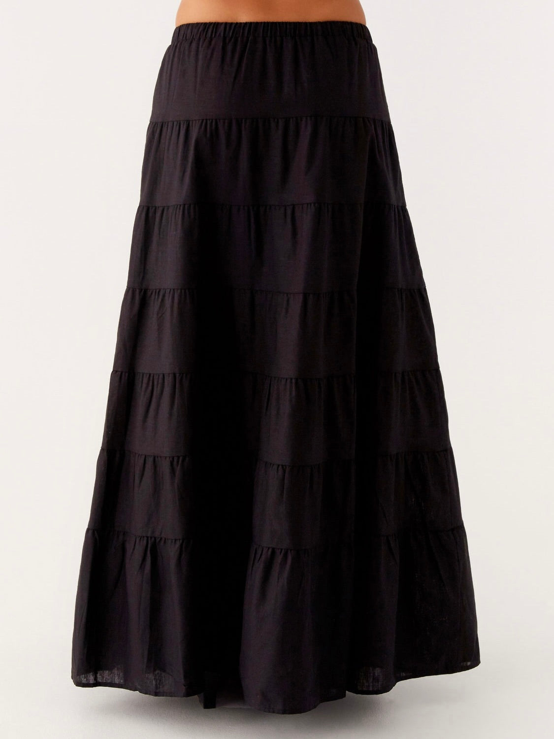 Mariella Linen Maxi Skirt - Black