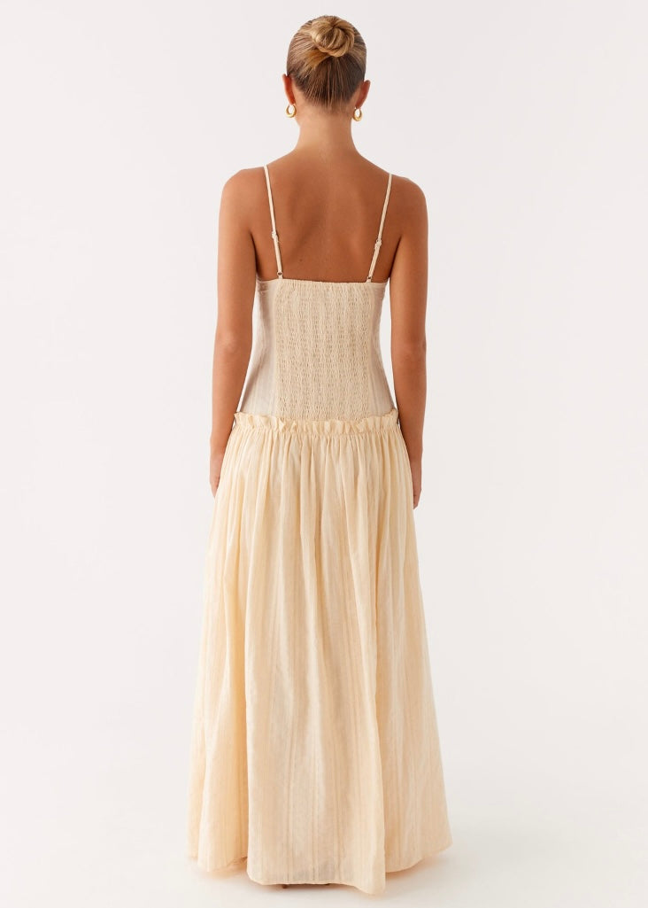 Jacinda Drop Waist Maxi Dress - Ivory