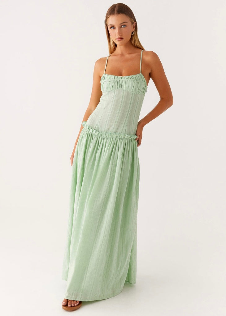Jacinda Drop Waist Maxi Dress - Sage