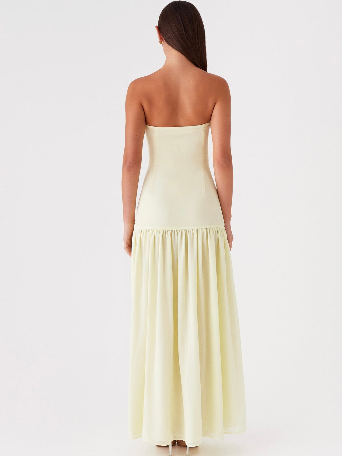 Eden Strapless Maxi Dress - Yellow