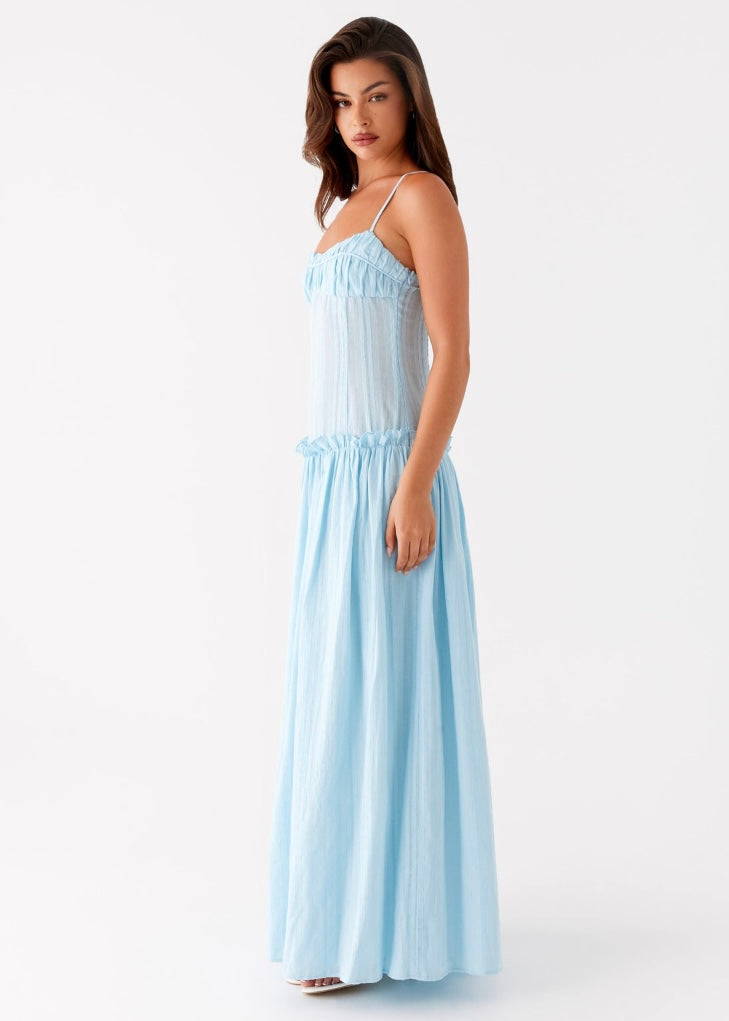 Jacinda Drop Waist Maxi Dress - Blue