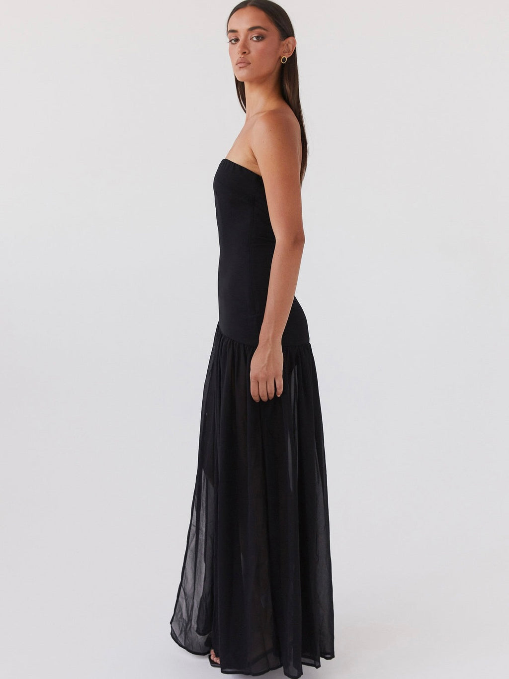 Eden Strapless Maxi Dress - Black