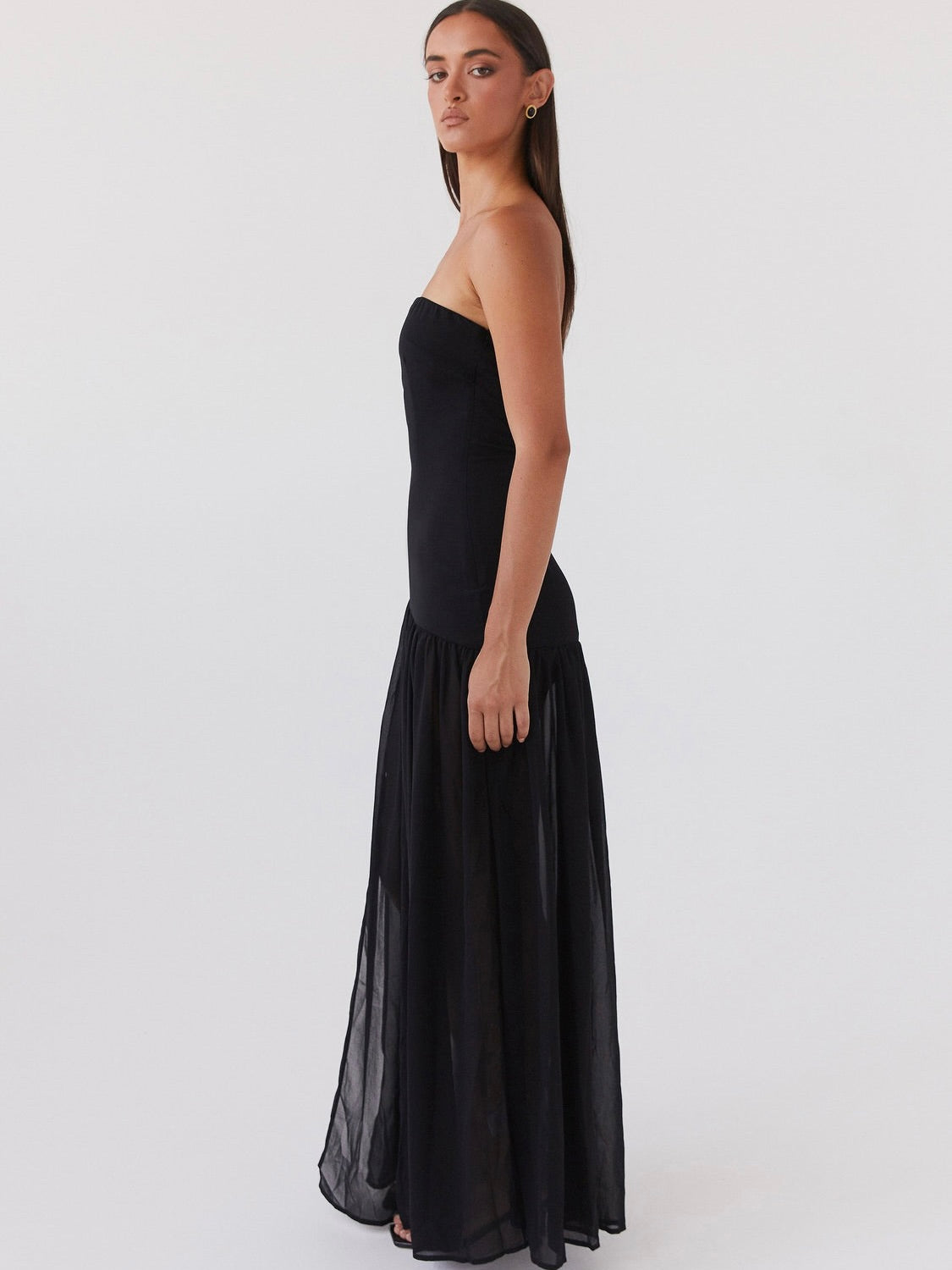 Eden Strapless Maxi Dress - Black