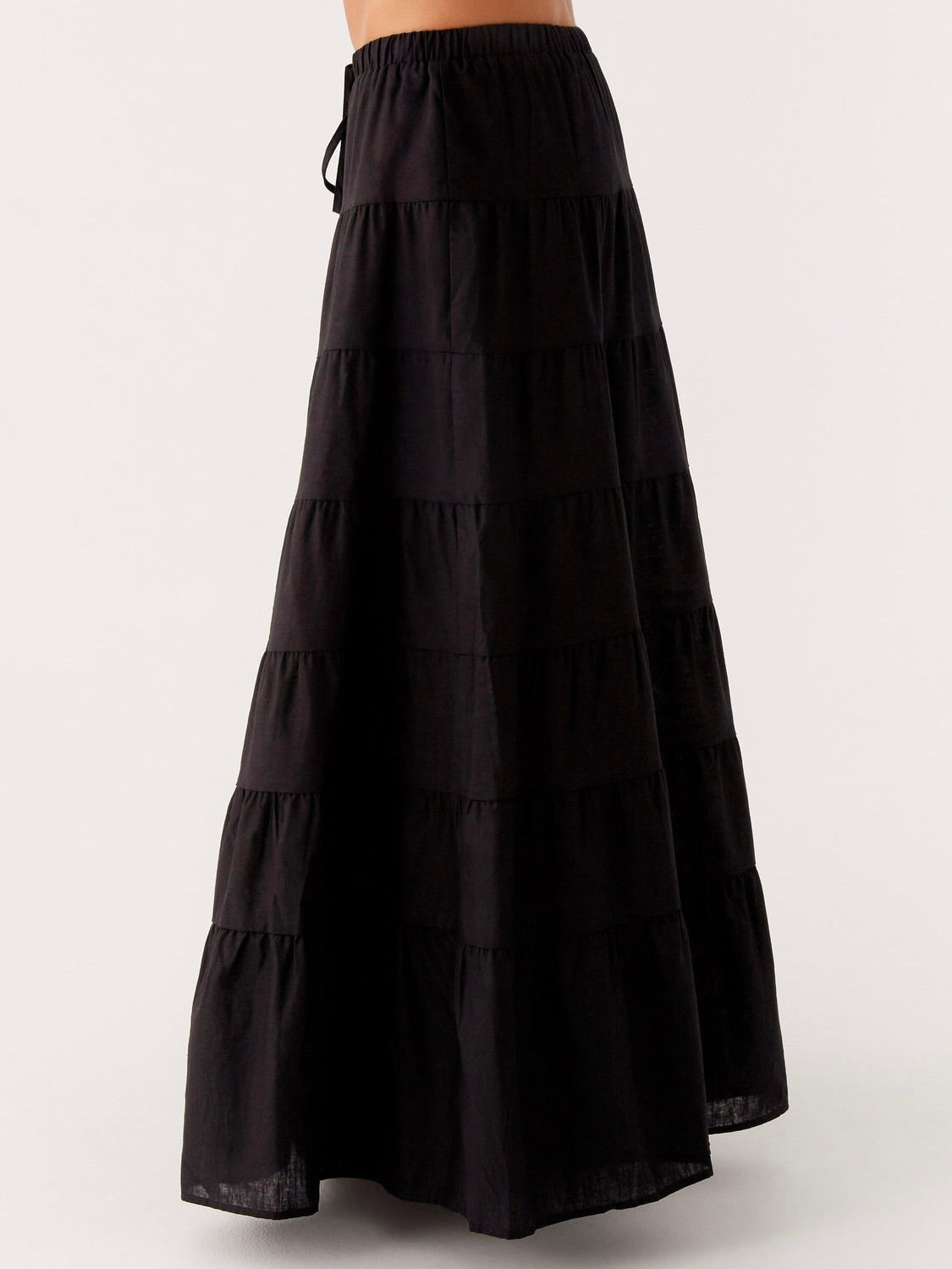 Mariella Linen Maxi Skirt - Black