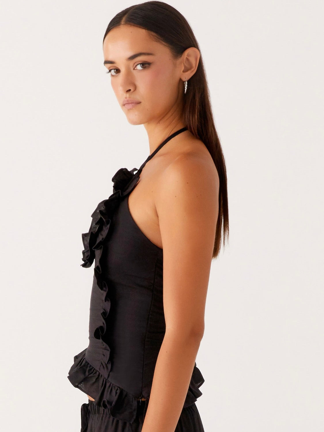 Mariella Linen Top - Black