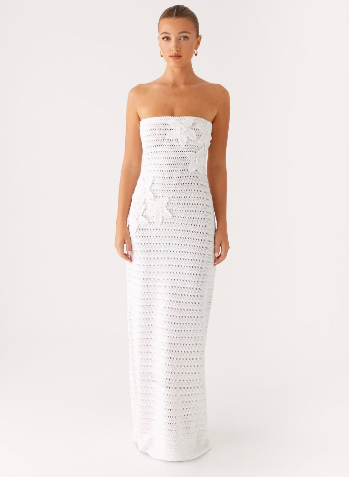 Diaz Crochet Maxi Dress - White