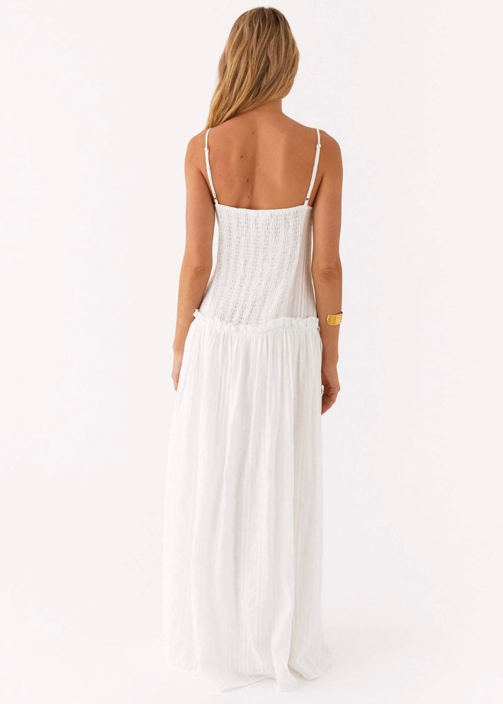 Jacinda Drop Waist Maxi Dress - Cream