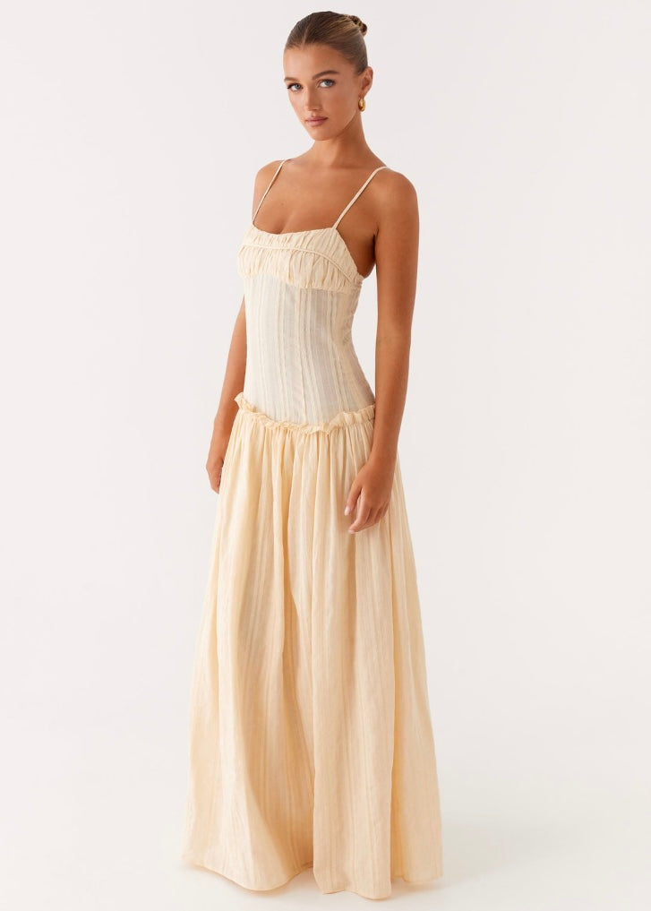 Jacinda Drop Waist Maxi Dress - Ivory