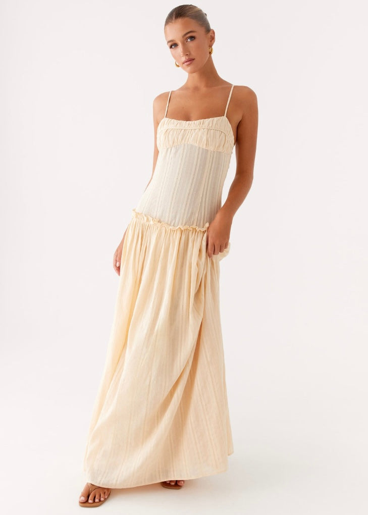 Jacinda Drop Waist Maxi Dress - Ivory