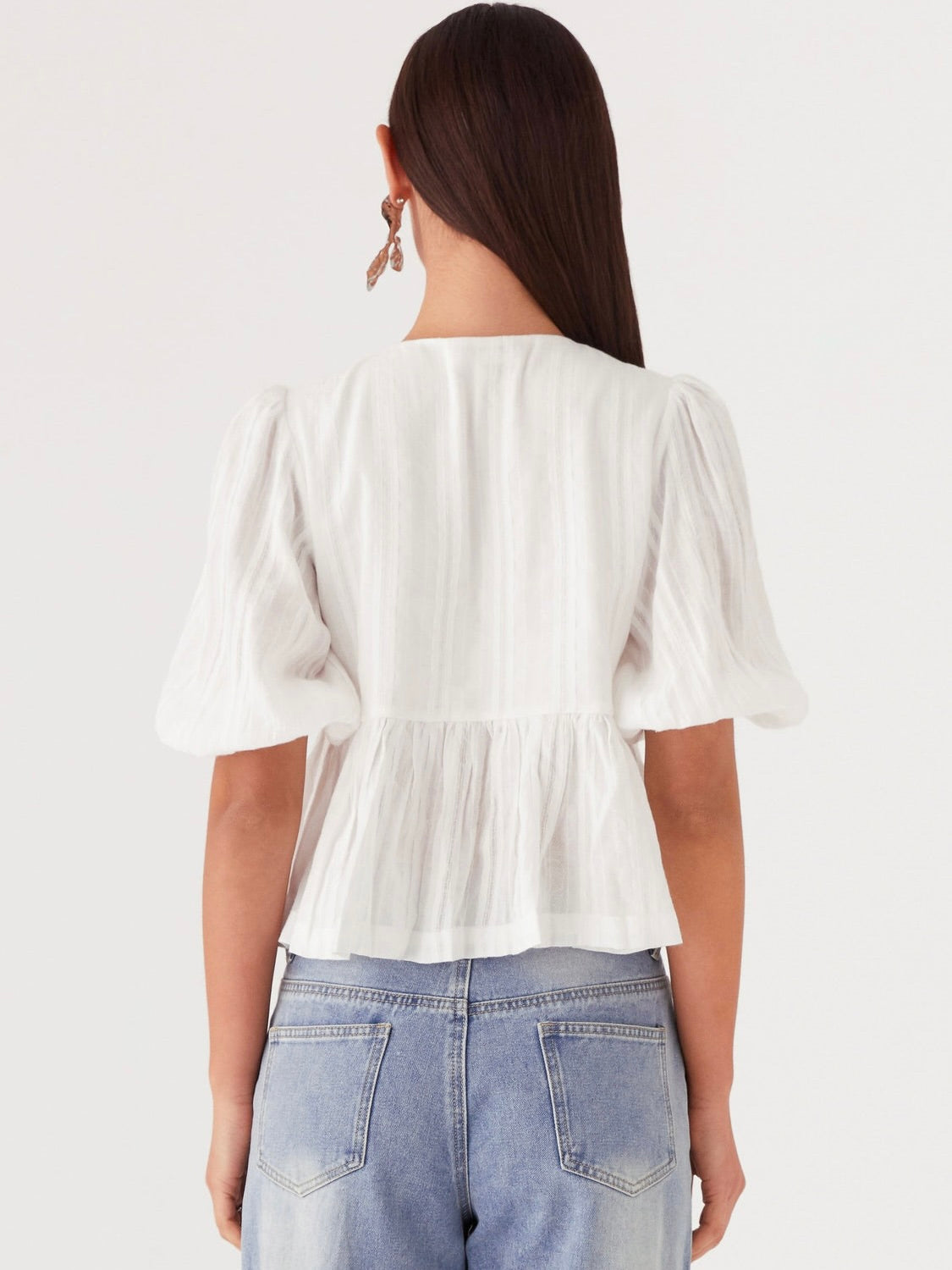 Western Wind Tie Top - White