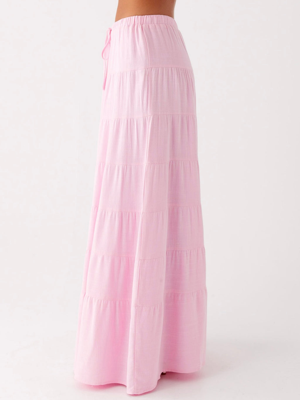 Mariella Linen Maxi Skirt - Pink