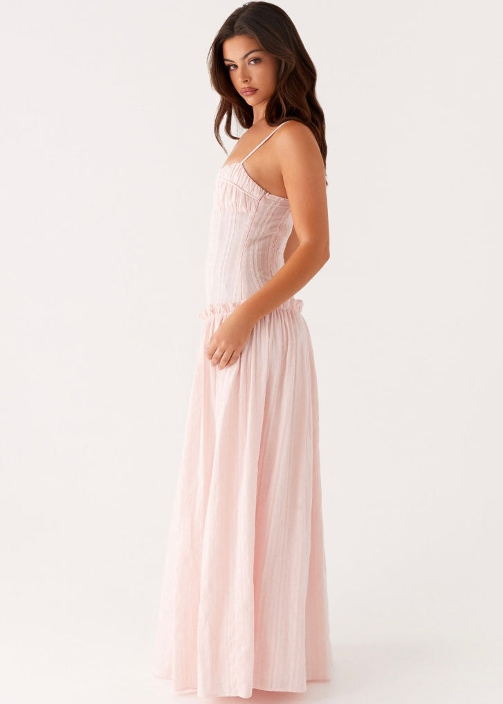 Jacinda Drop Waist Maxi Dress - Pink