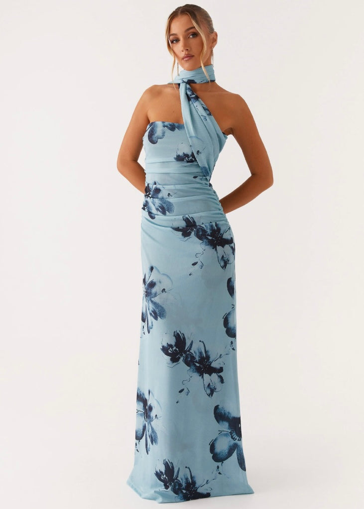 Songbird Maxi Dress - Blue Black Floral