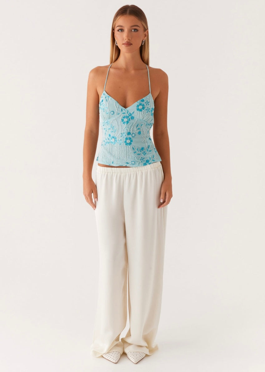 Kamilla Sequin Cami Top - Blue