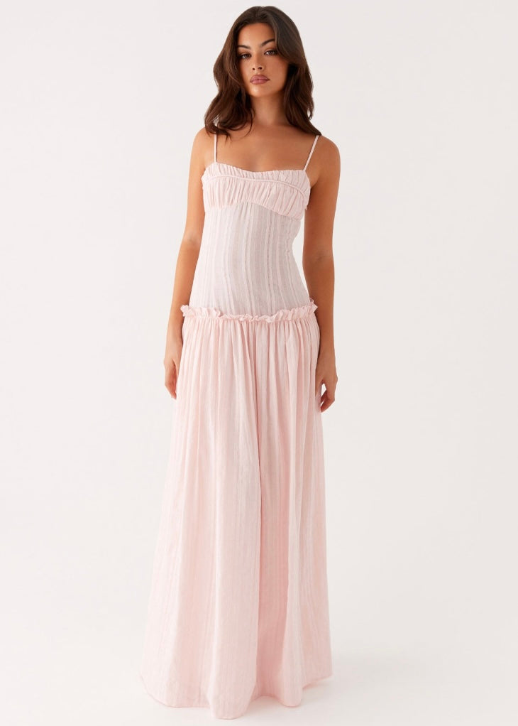 Jacinda Drop Waist Maxi Dress - Pink