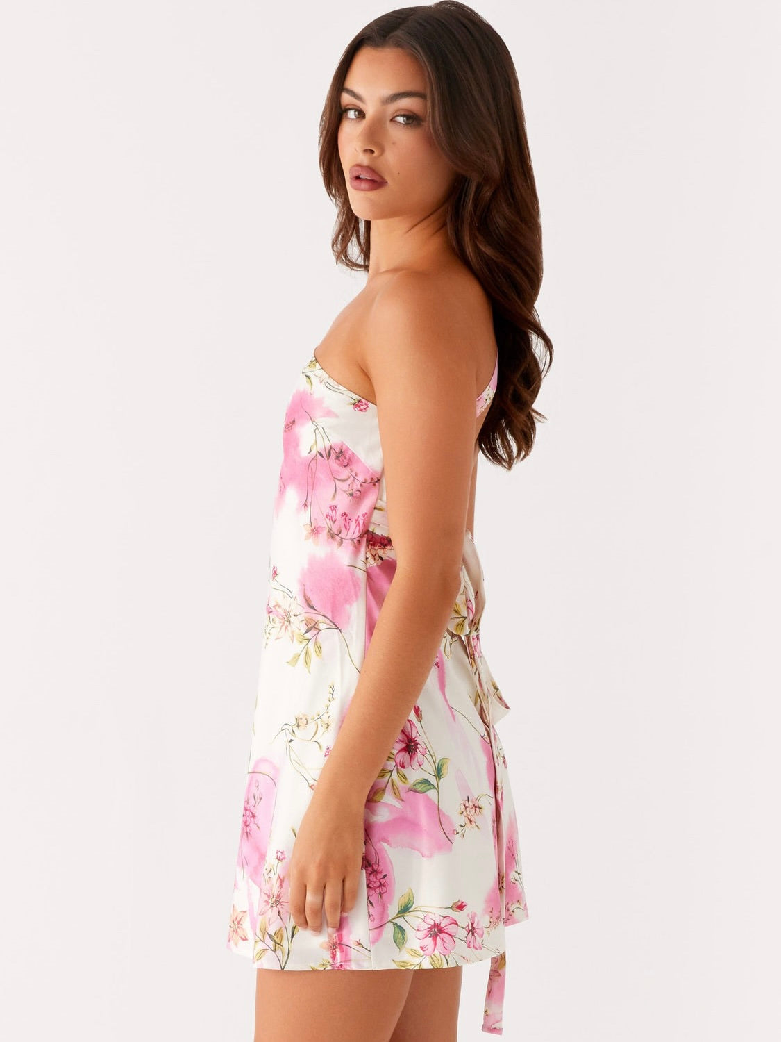 Lights Out Mini Dress - Ivory Floral Print