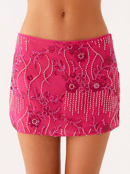 Adored By You Mini Skirt - Fuchsia