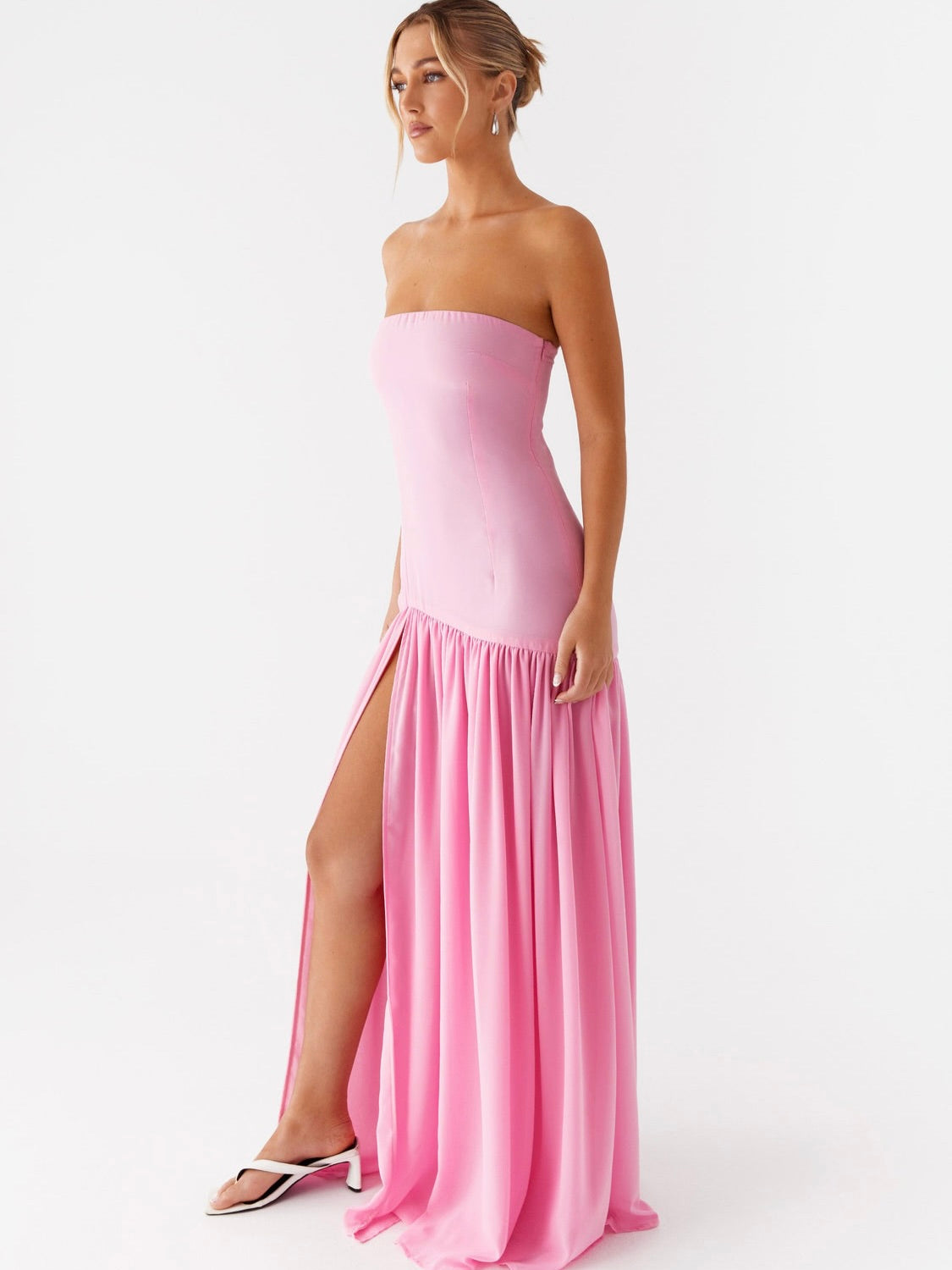 Eden Strapless Maxi Dress - Pink