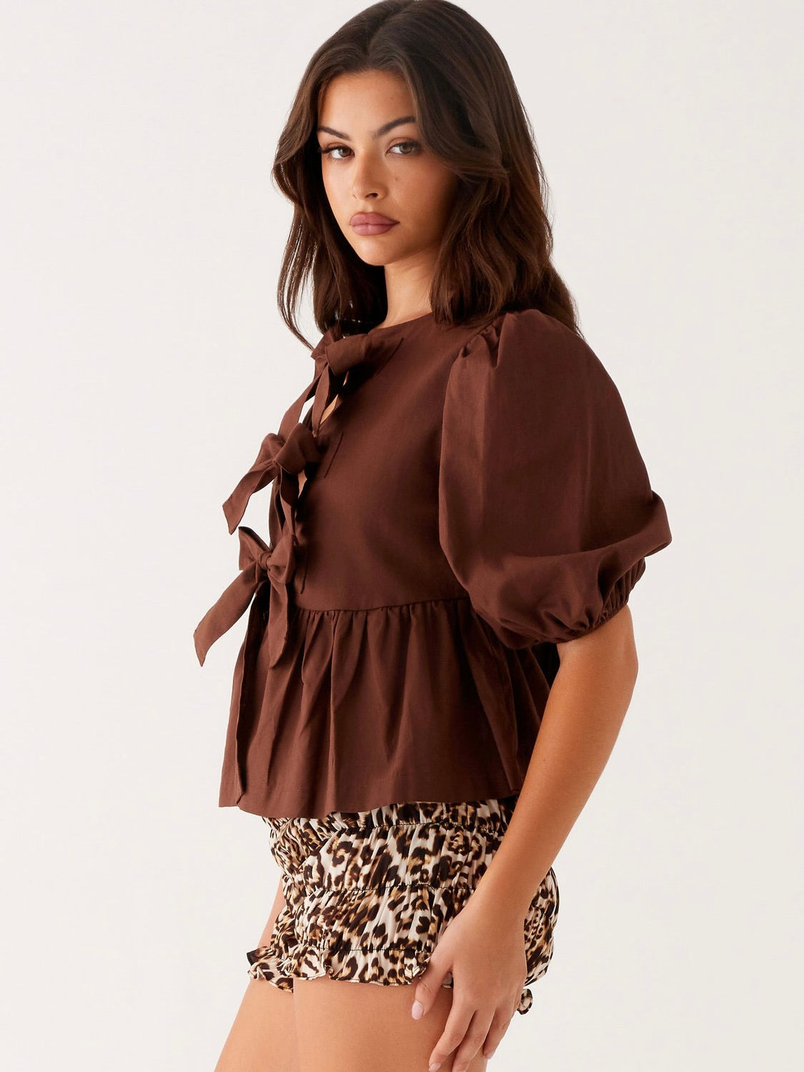 Western Wind Tie Top - Chocolate