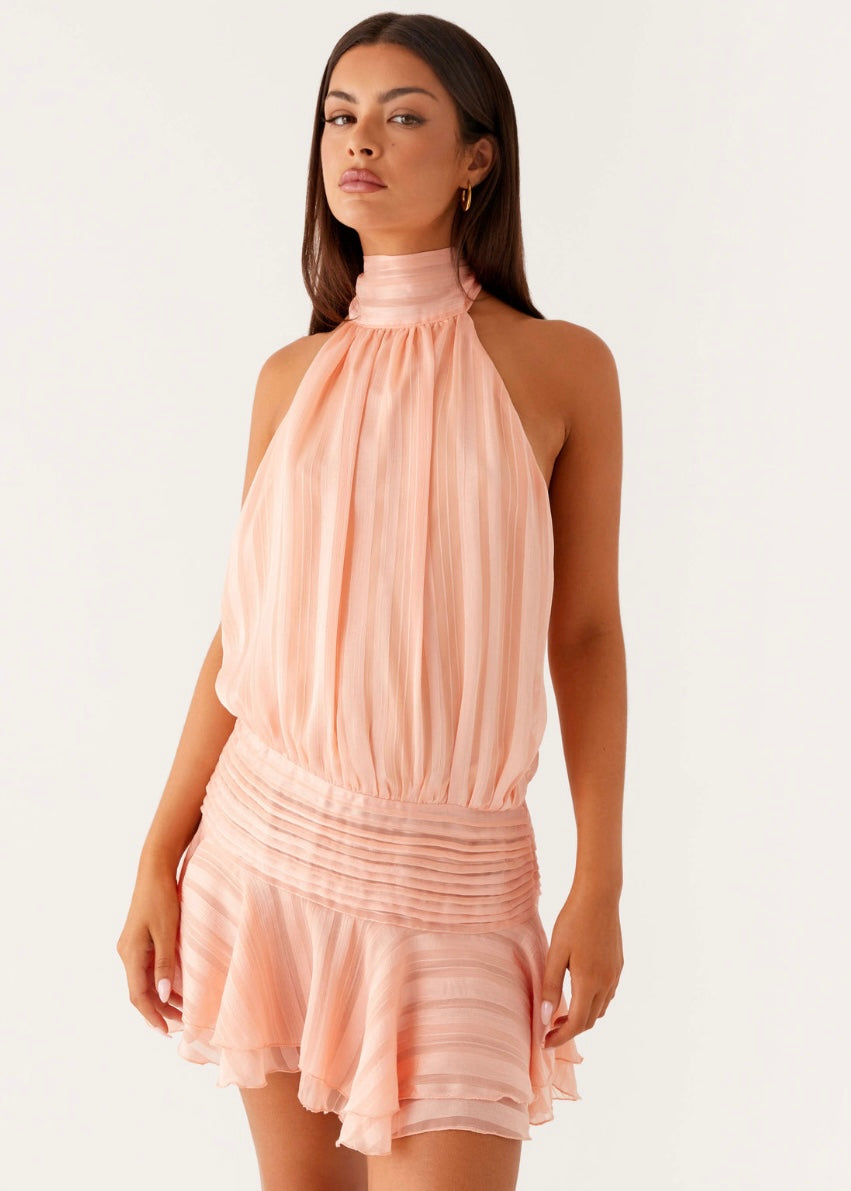 Willow Chiffon Mini Dress - Orange