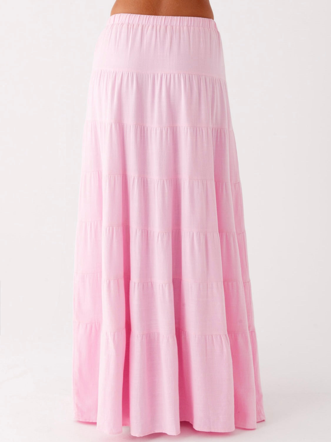 Mariella Linen Maxi Skirt - Pink