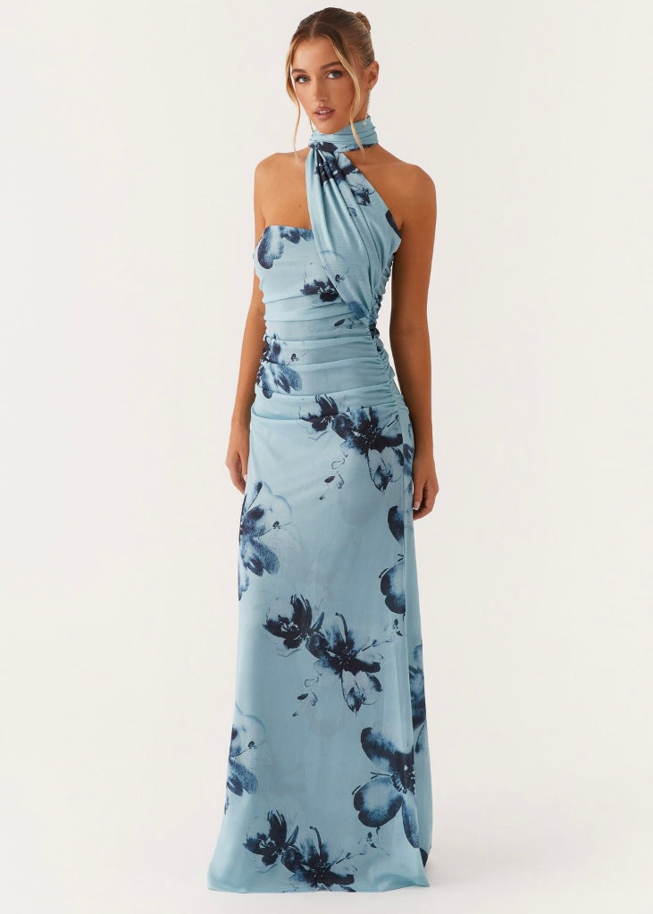 Songbird Maxi Dress - Blue Black Floral