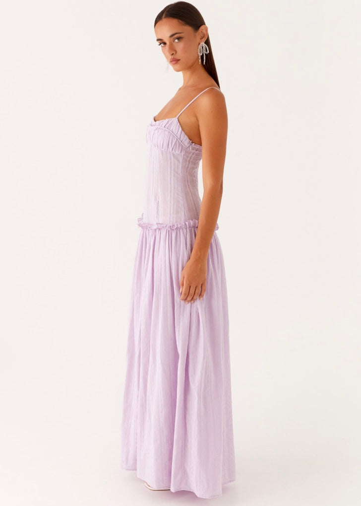 Jacinda Drop Waist Maxi Dress - Lavender
