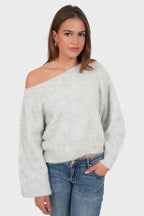 Aurora Off Shoulder Sweater - Grey