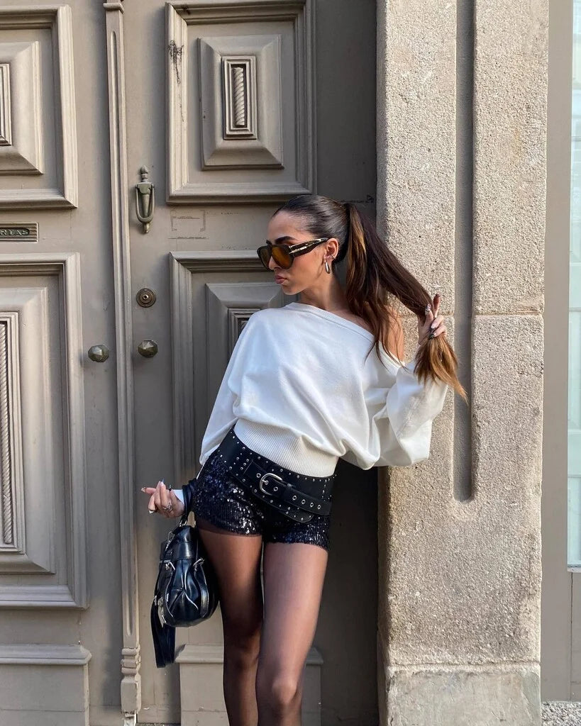 Aurelia Asymmetric sweater - White